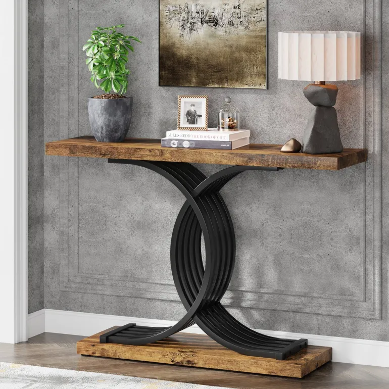 Best Tribesigns 39" Console Table, Narrow Faux Marble Entryway Hallway Sofa Table