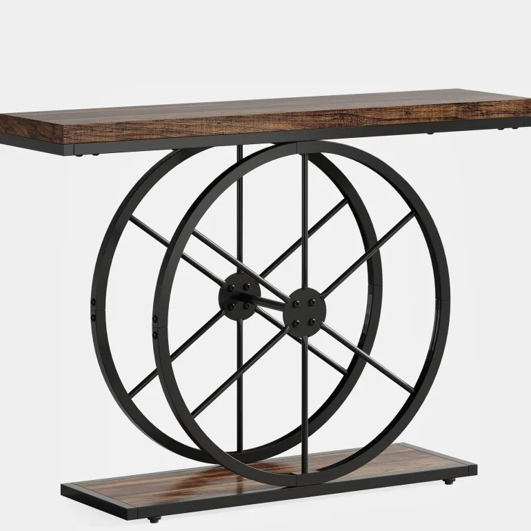 Cheap Tribesigns 39" Console Table, Rustic Foyer Table Sofa Table with Unique Frame