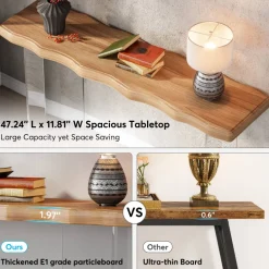 New Tribesigns 47'' Console Table Sofa Entryway Table with Acrylic Legs