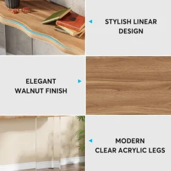 New Tribesigns 47'' Console Table Sofa Entryway Table with Acrylic Legs