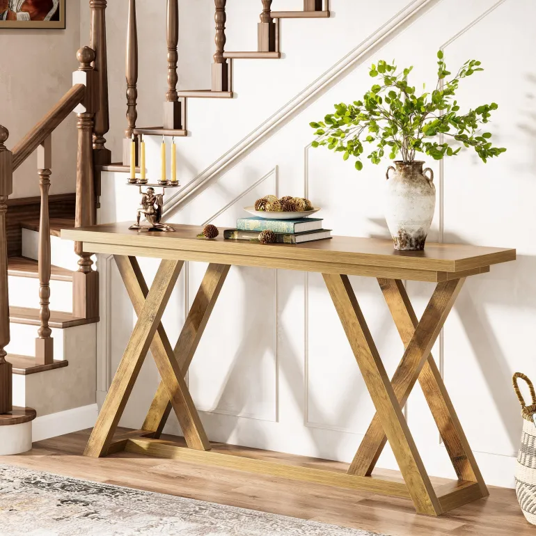 Sale Tribesigns 59" Console Table, Sofa Table Cottage Entry Table with X - Shaped Frame