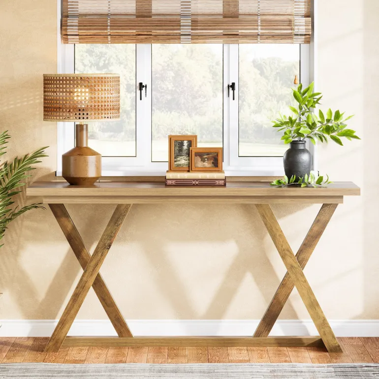 Sale Tribesigns 59" Console Table, Sofa Table Cottage Entry Table with X - Shaped Frame