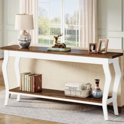 Flash Sale Tribesigns 70.9" Console Table, Vintage Sofa Table with 2 - Tier Storage