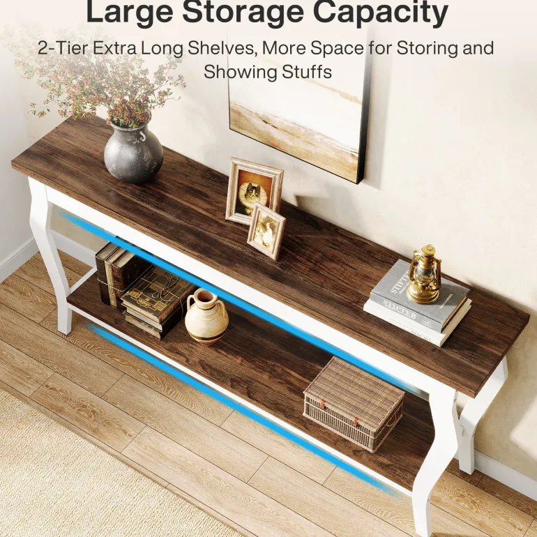 Flash Sale Tribesigns 70.9" Console Table, Vintage Sofa Table with 2 - Tier Storage