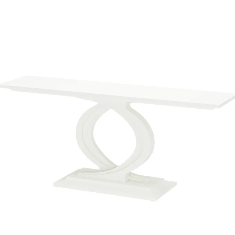 Store Tribesigns 59" Console Table, Wood Narrow Sofa Table with Double Arc Base
