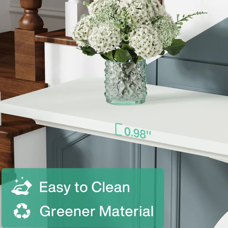 Store Tribesigns 59" Console Table, Wood Narrow Sofa Table with Double Arc Base