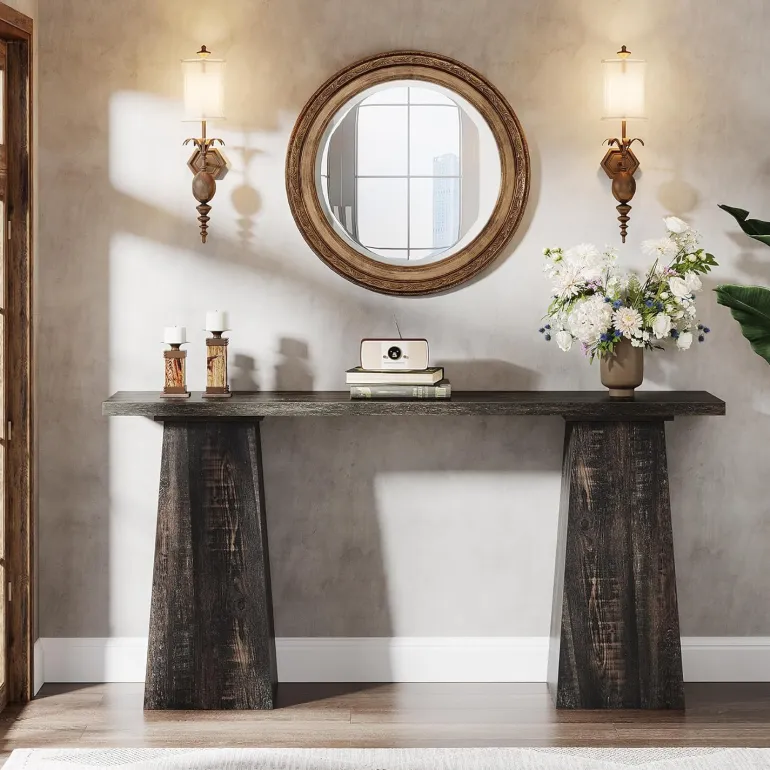 Best Sale Tribesigns 63" Console Table, Wood Narrow Sofa Hallway Table