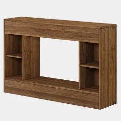 Sale Tribesigns 55" Console Table, Wood Sofa Table Hallway Table with Storage Cubes