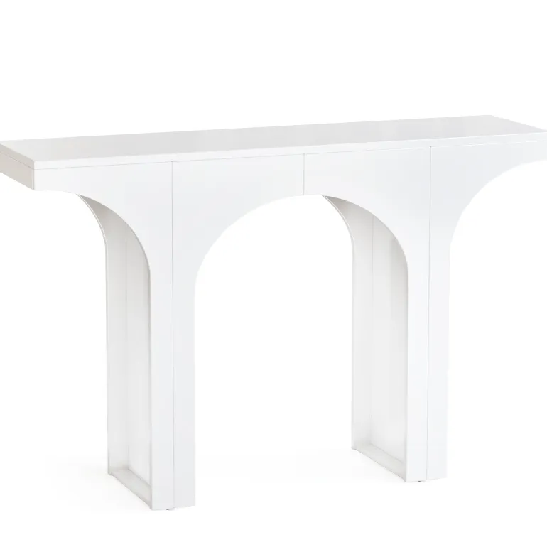 Flash Sale Tribesigns 47" Console Table, Wooden Entryway Table Sofa Table with Arch Base
