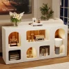 Online Tribesigns 59" Console Table, Wooden Sofa Table Storage Organizer Entrance Table