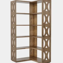 Fashion Tribesigns 66" Corner Bookshelf, 5 - Tier Bookcase Etagere Display Shelf