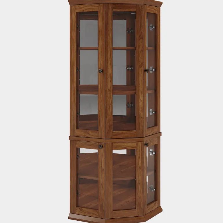 Clearance Tribesigns 71" Corner Cabinet, Tall 5 - tier Storage Cabinet Display Cabinet