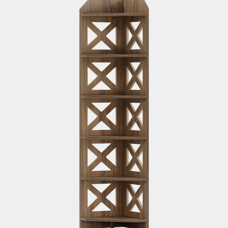 Cheap Tribesigns 70.8" Corner Shelf, 6 - Tier Corner Bookcase Display Shelves Plant Stand