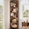 Best Tribesigns 71" Corner Shelf, Narrow Bookshelf Display Shelf with Storage Rack