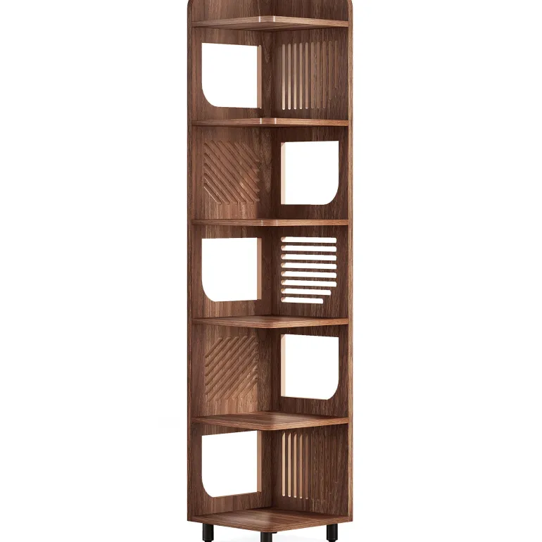 Best Tribesigns 71" Corner Shelf, Narrow Bookshelf Display Shelf with Storage Rack