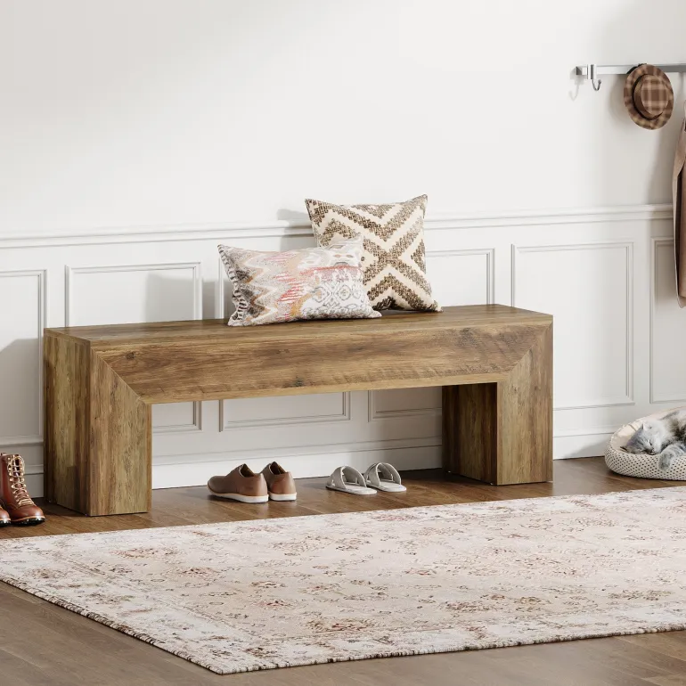 Outlet Tribesigns 47" Dining Bench, Farmhouse Entryway Bench End of Bed Bench