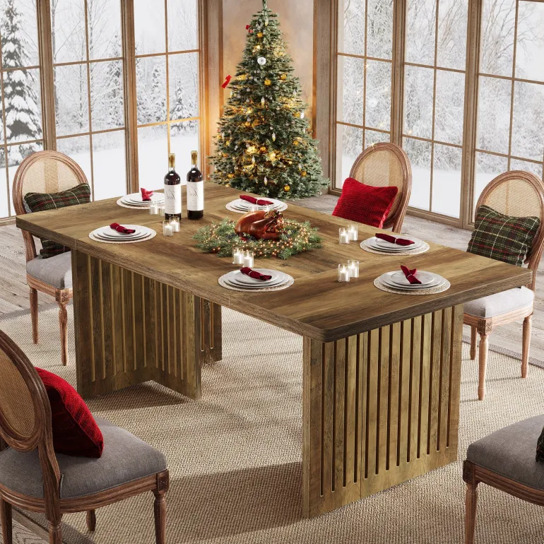 Best Tribesigns 63" Dining Table, Farmhouse Dinner Table Kitchen Table for 4 - 6