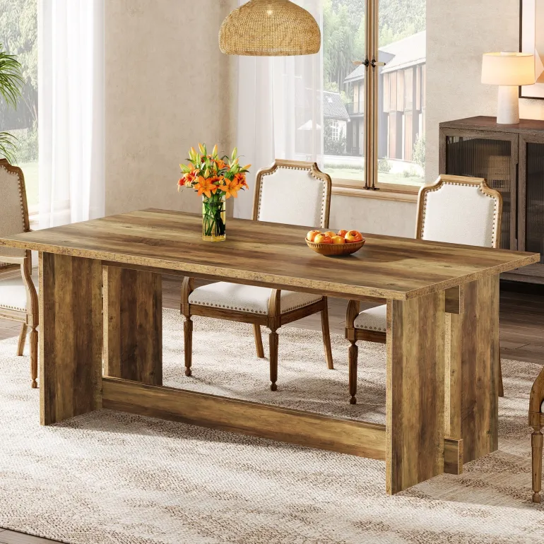 Shop Tribesigns 63" Dining Table, Farmhouse Dining Room Table Kitchen Table for 4 - 6