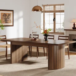 Shop Tribesigns 78.7" Dining Table, Farmhouse Kitchen Table With Dual Base