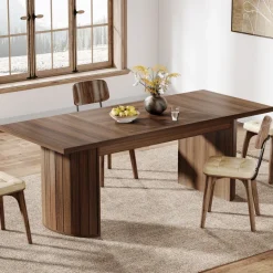 Shop Tribesigns 78.7" Dining Table, Farmhouse Kitchen Table With Dual Base