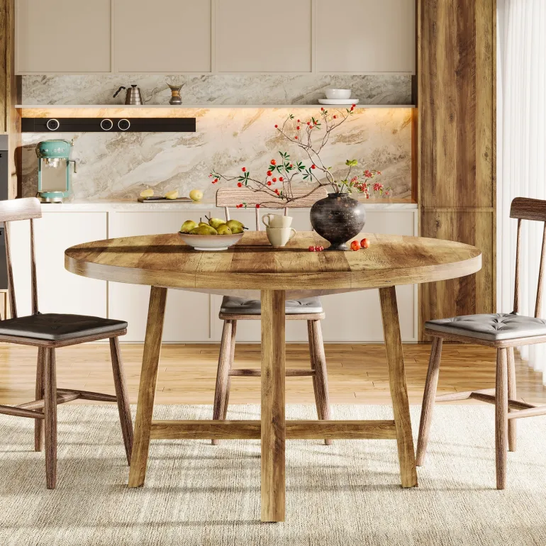 Store Tribesigns 47" Dining Table, Farmhouse Kitchen Table Dinner Table for 4 - 6 People