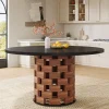 Shop Tribesigns 47" Dining Table, Farmhouse Round Kitchen Table for 4 - 6 People