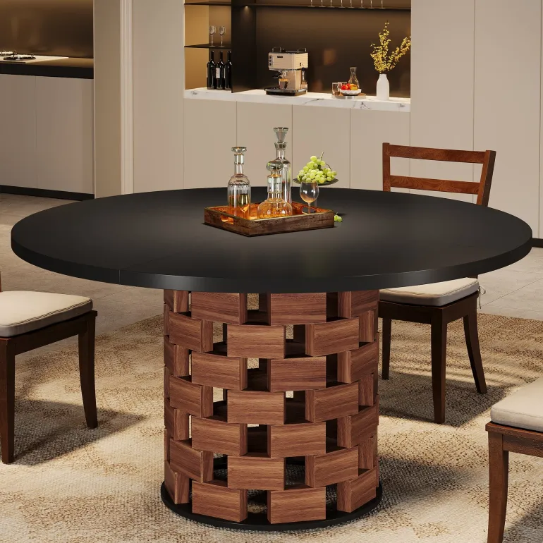 Shop Tribesigns 47" Dining Table, Farmhouse Round Kitchen Table for 4 - 6 People