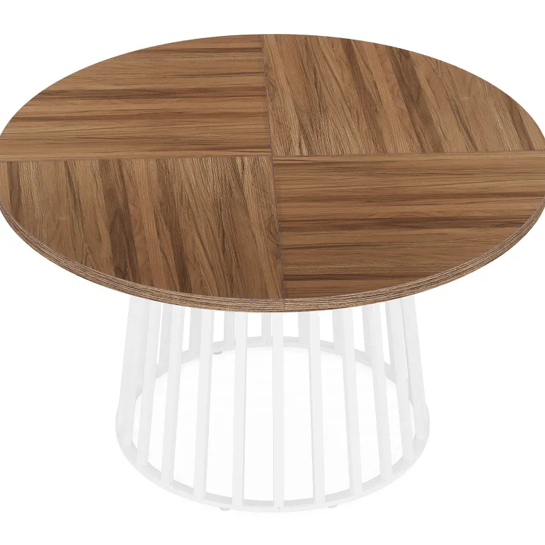 Sale Tribesigns 47" Dining Table, Farmhouse Round Kitchen Table for 4 - 6