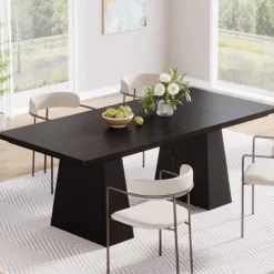 Clearance Tribesigns 63" Dining Table, Farmhouse Wood Kitchen Table for 6 People