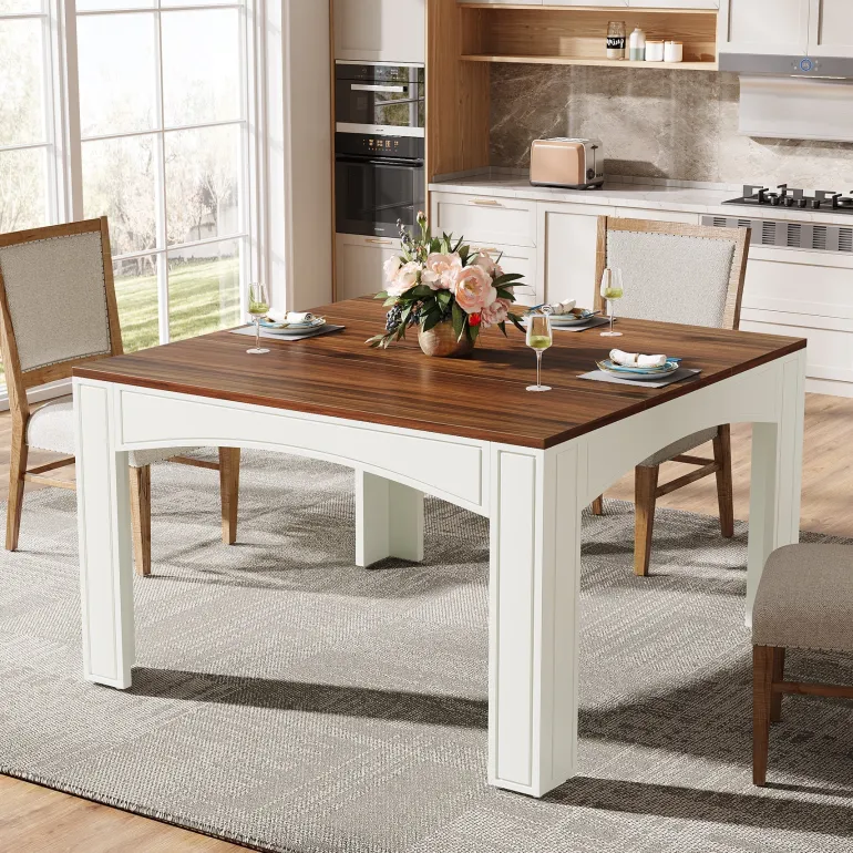 Fashion Tribesigns 39" Dining Table, Farmhouse Wood Kitchen Table Dinner Table for 4