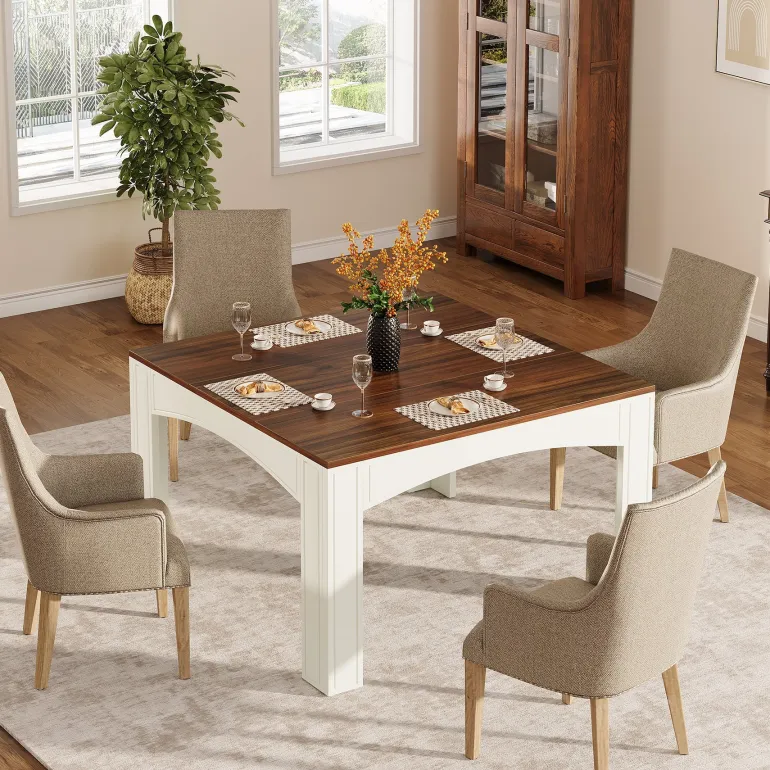 Fashion Tribesigns 39" Dining Table, Farmhouse Wood Kitchen Table Dinner Table for 4