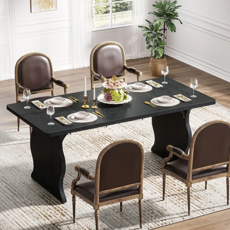 Best Tribesigns 63" Dining Table, Modern Rectangular Kitchen Table for 4-6
