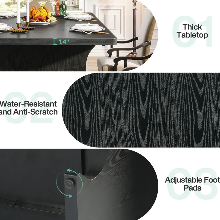 Best Tribesigns 63" Dining Table, Modern Rectangular Kitchen Table for 4-6