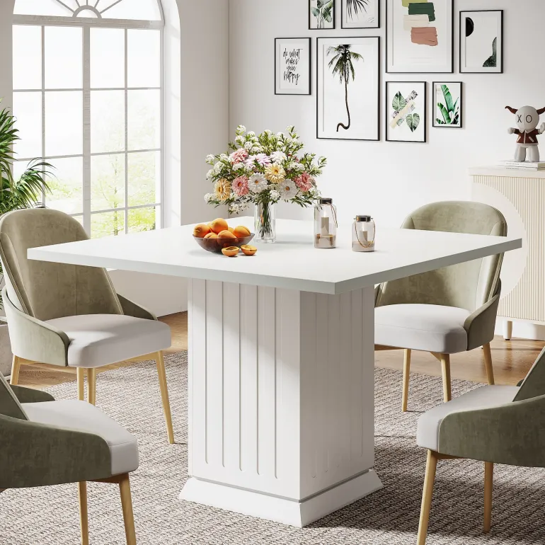 Best Sale Tribesigns 35" Dining Table, Modern Square Kitchen Table for 4