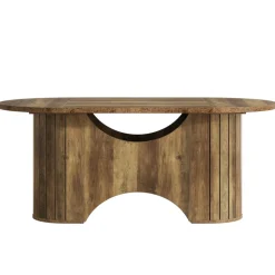 New Tribesigns 63" Dining Table, Oval Farmhouse Kitchen Table for 4