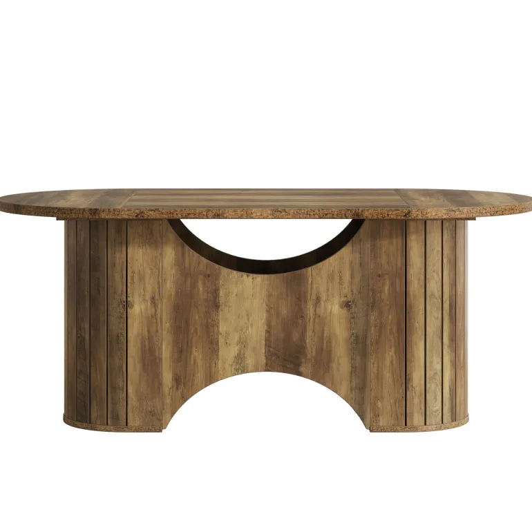 New Tribesigns 63" Dining Table, Oval Farmhouse Kitchen Table for 4
