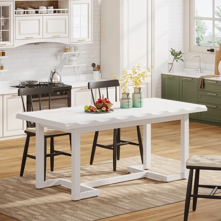 Best Tribesigns 63" Dining Table, Rectangular Wood Kitchen Table for 4-6