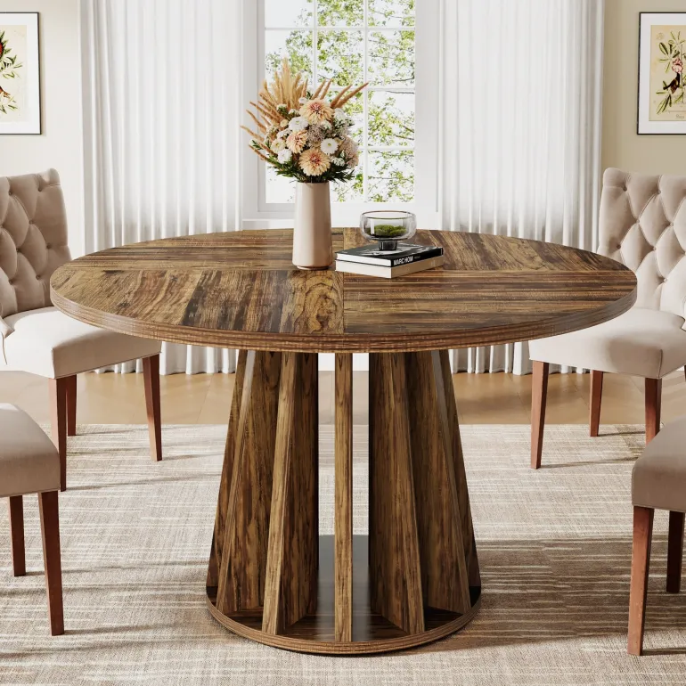 Outlet Tribesigns 47" Dining Table, Round Kitchen Table For 4 - 6 People