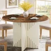 Cheap Tribesigns 39" Dining Table, Round Kitchen Table Dinner Table with Pedestal Base