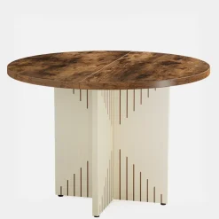 Cheap Tribesigns 39" Dining Table, Round Kitchen Table Dinner Table with Pedestal Base