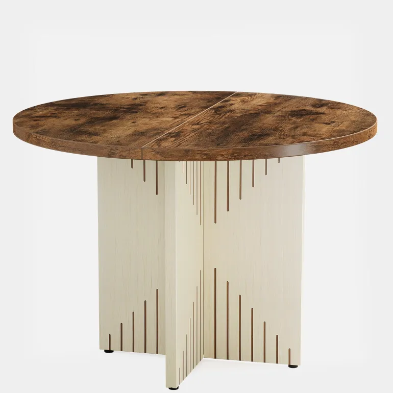 Cheap Tribesigns 39" Dining Table, Round Kitchen Table Dinner Table with Pedestal Base