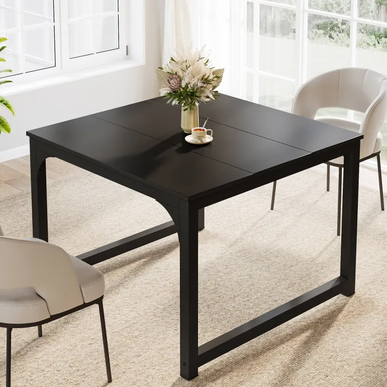 Cheap Tribesigns 41" Dining Table, Square Kitchen Dinner Table for 4 Person