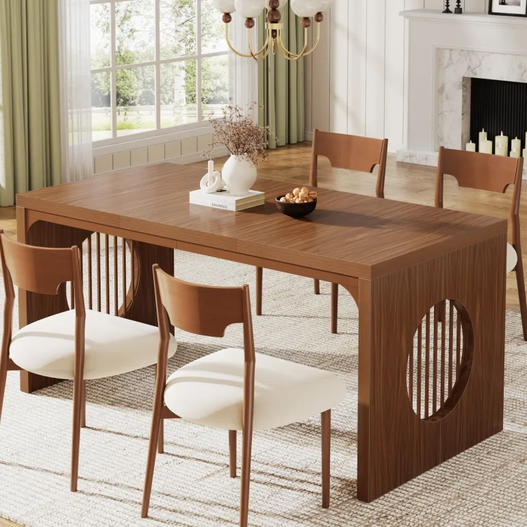 Shop Tribesigns 62.99" Dining Table, Wood Farmhouse Kitchen Table For 4-6