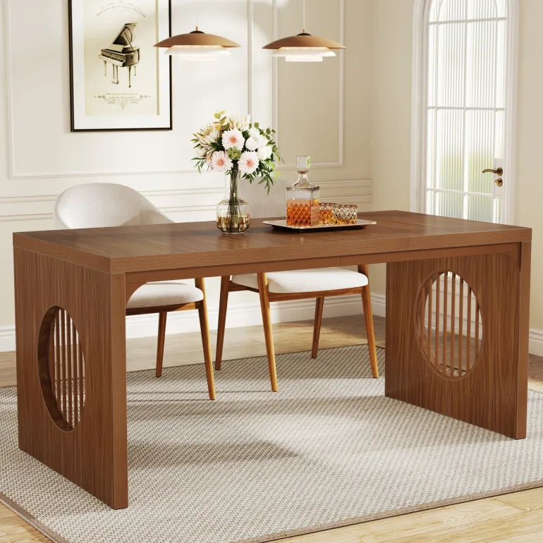 Shop Tribesigns 62.99" Dining Table, Wood Farmhouse Kitchen Table For 4-6