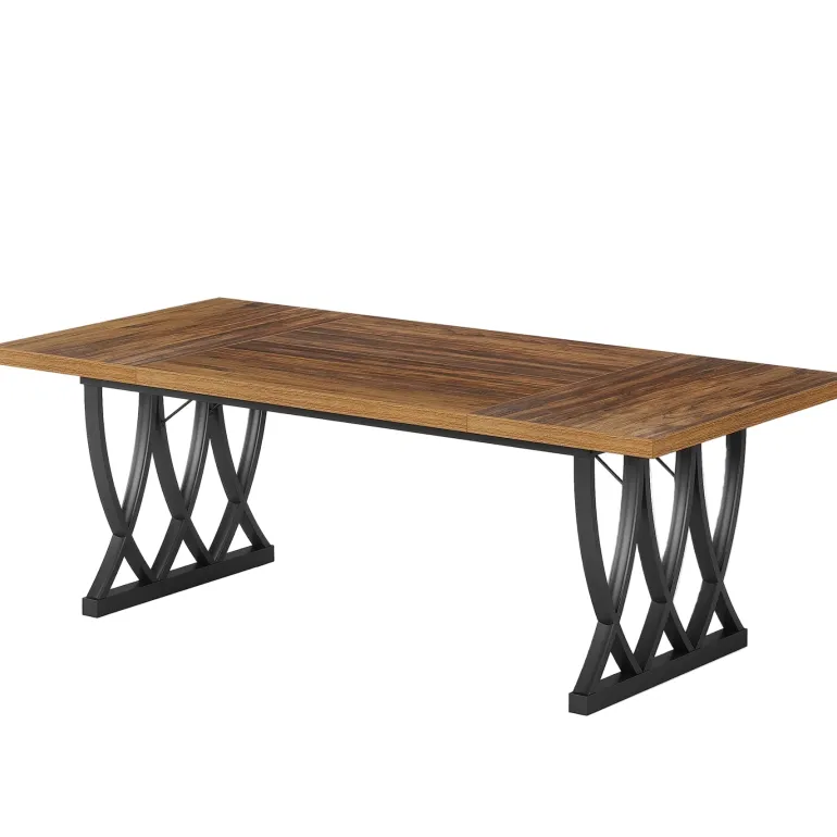 Outlet Tribesigns 70.8" Dining Table, Wood Kitchen Table Dinner Table for 6 - 8 People