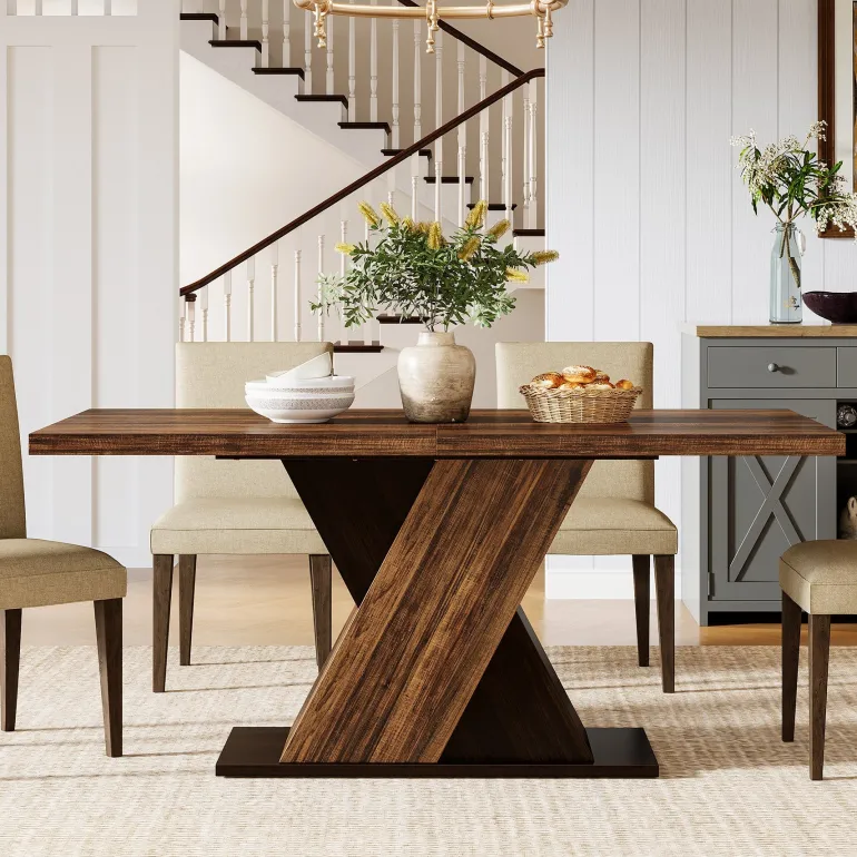 Best Tribesigns 55" Dining Table, Wood Kitchen Dinner Table for 4 - 6