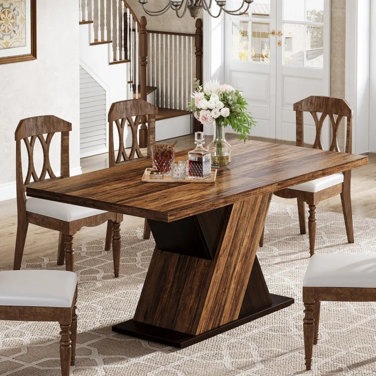 Best Tribesigns 55" Dining Table, Wood Kitchen Dinner Table for 4 - 6