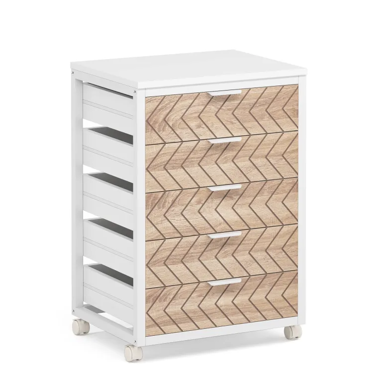 Flash Sale Tribesigns 5/7 Drawer Chest, Wood Storage Dresser Cabinet with Wheels