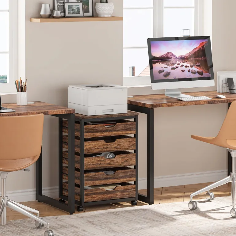 Flash Sale Tribesigns 5/7 Drawer Chest, Wood Storage Dresser Cabinet with Wheels