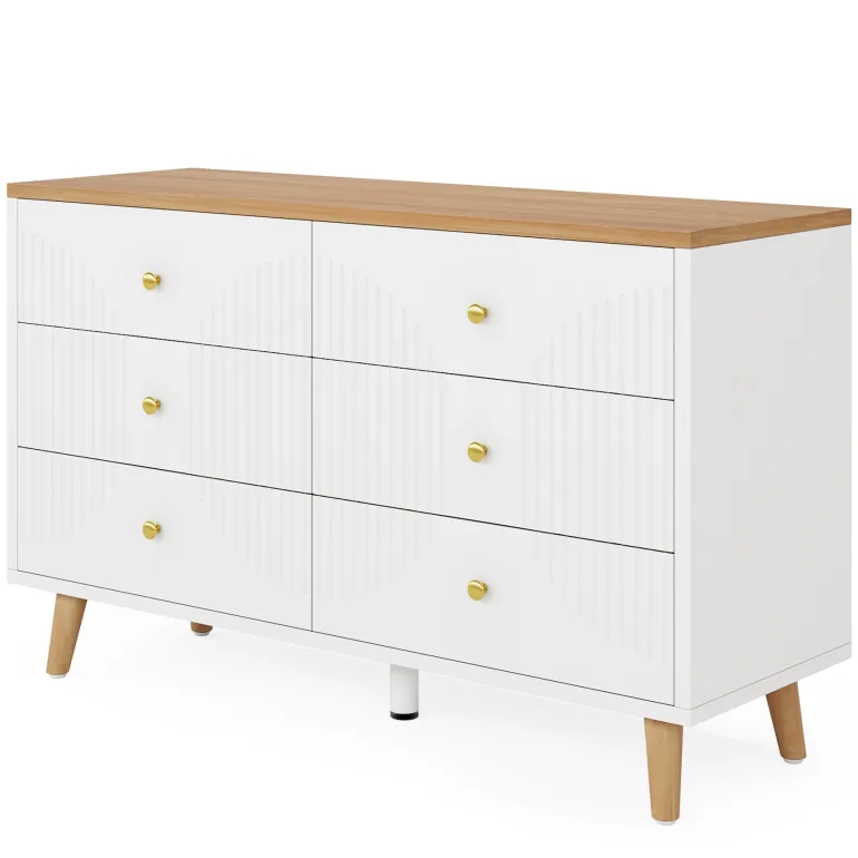 Flash Sale Tribesigns 6 Drawer Dresser, 47" Modern Wood Storage Organizer Chest of Drawers